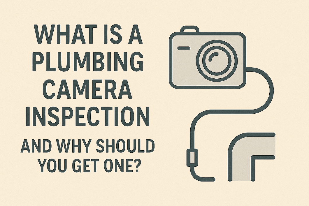 Illustration of a plumbing camera inspecting a pipe to detect issues