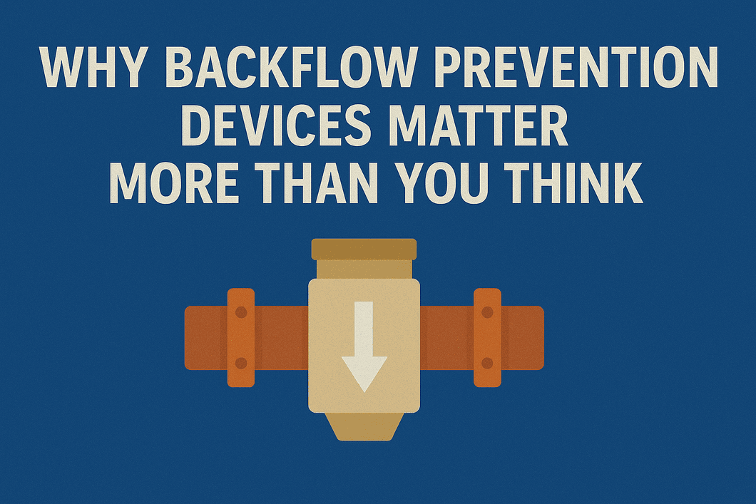 Illustration of a backflow prevention device emphasizing plumbing safety and water protection