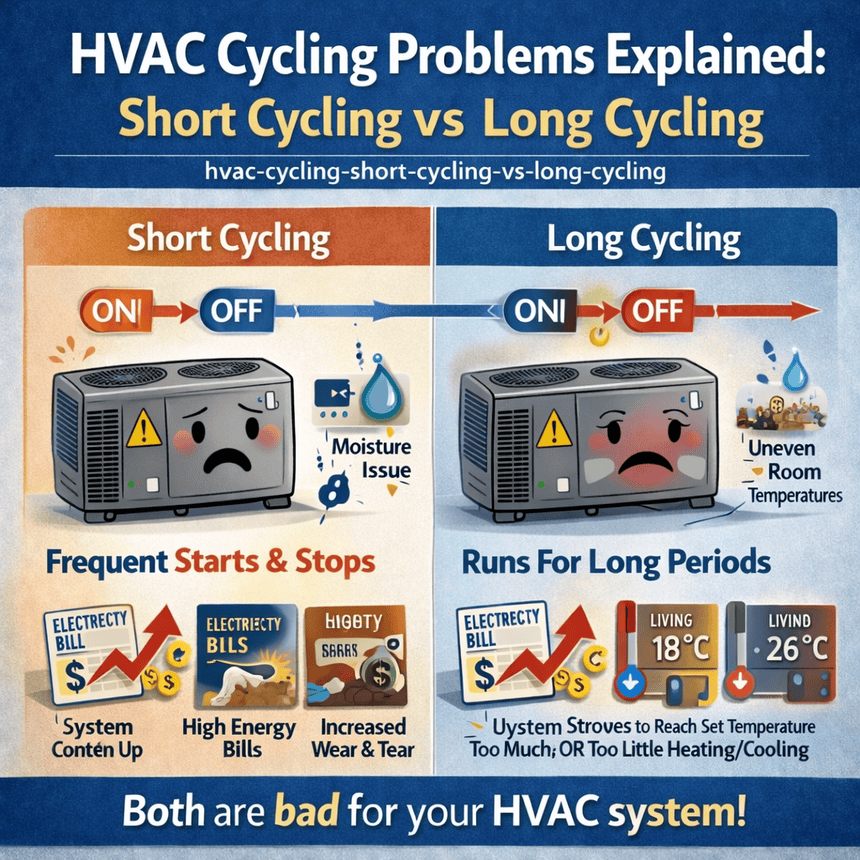 HVAC Cycling Problems- Short Cycling vs Long Cycling